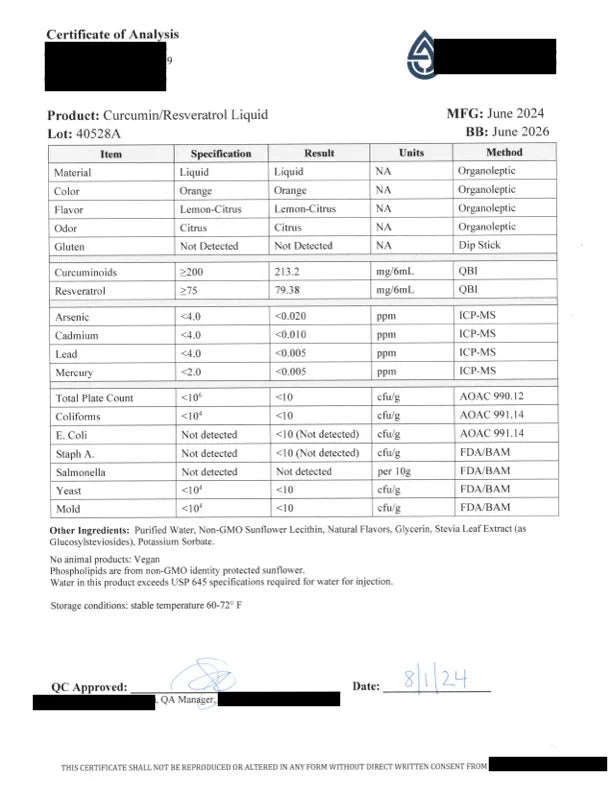 Liposomal Curcumin + Resveratrol
