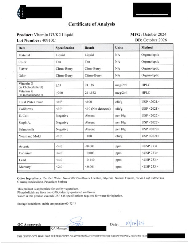 Liposomal D3K2